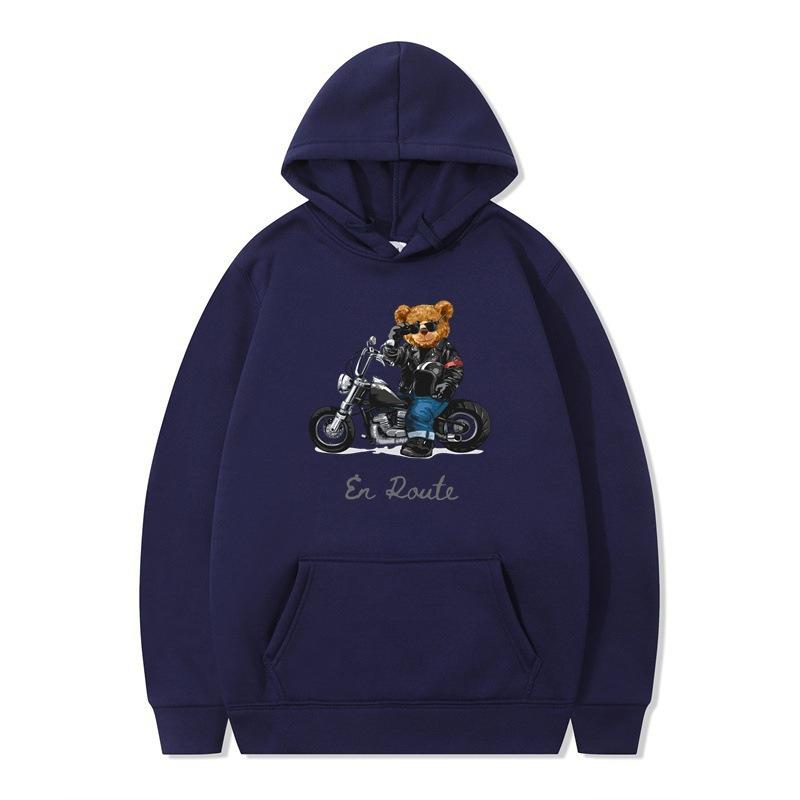 Wintersportwagen Reiches Bärenmuster Bedruckte Hoodies Modische Lässige Sportliche Langärmelige Herren- und Damen-Unisex-Kapuzensweatshirts