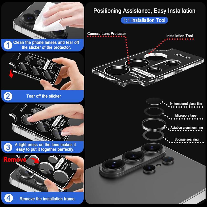 for Samsung Galaxy S26 Ultra S26Plus S26+ S26U Camera Lens Protector Fim Tempered Glass Anti-scratch Metal Individual Ring Cap 4
