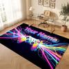 Tapis de sol en velours cristal thème manette de jeu Tapis chaud personnalisé avec nom texte Décoration de maison