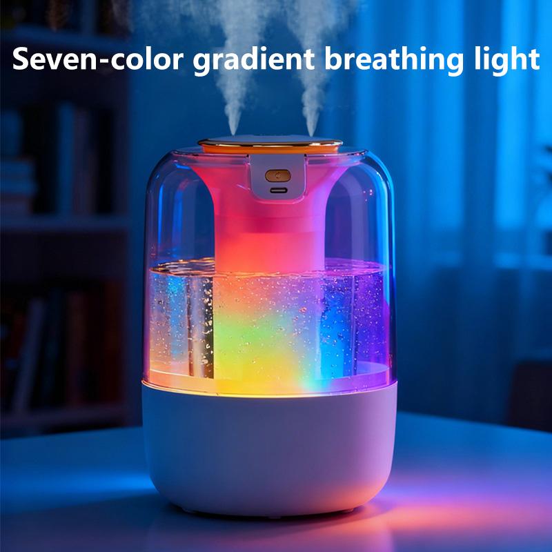 Xiaomi Dual Nozzle Humidifier 2L Large Capacity Colorful RGB Mood Lighting 3 Mist Modes Type-C Charging For Home Bedroom Office