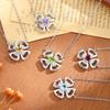 925 Sterling Silber Windmühlen Kleeblatt Halskette, Natürlicher Amethyst Kristall Anhänger, Süßer Trendiger Schmuck Geschenk für Damen Mädchen