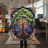 1PC Tree of Life Print Flannel Blanket, High quality All Seasons, Home Decor, Warmth and Comfort, Perfect for Christmas Gifts
