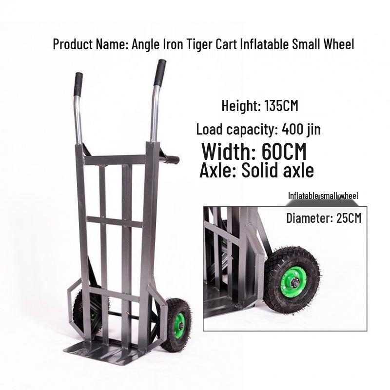 Heavy-Duty Two-Wheeled Handcart for Construction and Warehouse Use