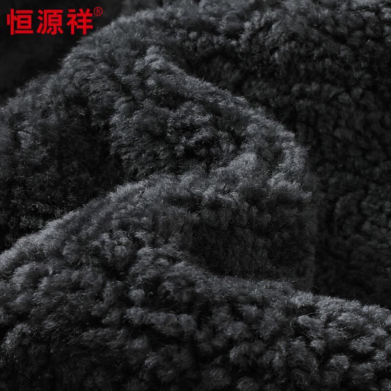 Hengyuanxiang Men's Casual Lapel Sheepskin Leather Jacket