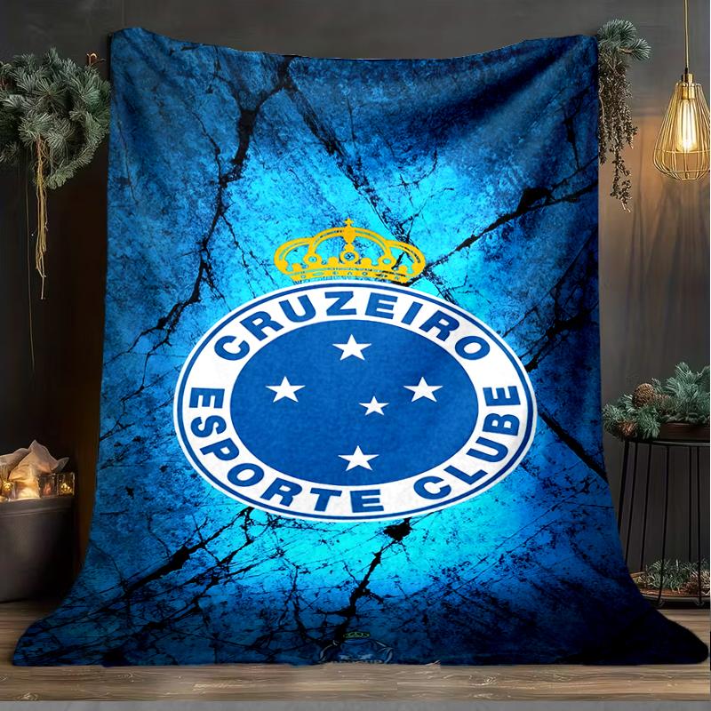 1pz Coperta Morbida in Flanella Stampata Cruzeiro Esporte Clube per Camera da Letto Adulti Soggiorno Divano Campeggio Viaggio Regali per Fan Regali di Natale