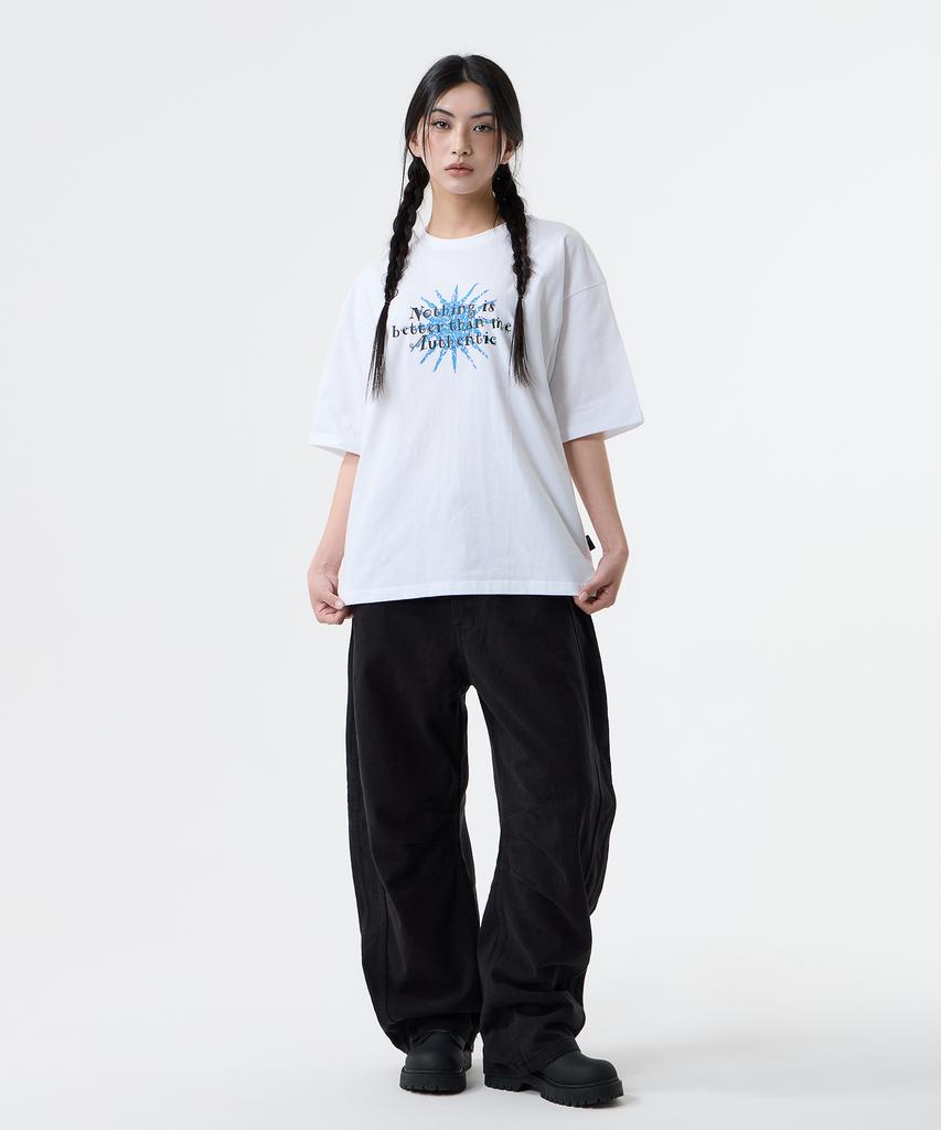 Nasttingijeubeleoldaenmi Sun Lettering Tee_White