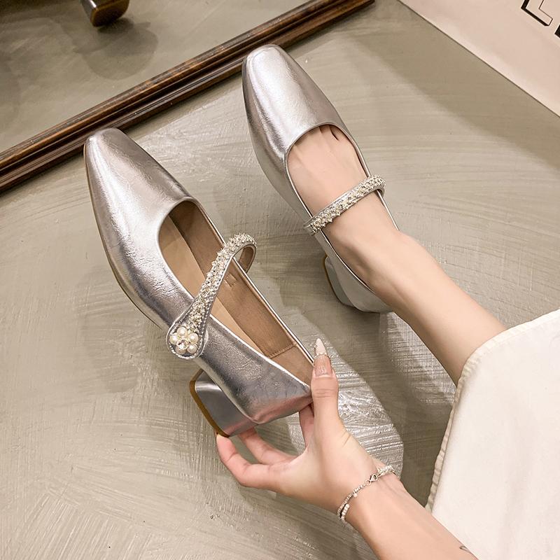 2025 Nové Prémiové Pravé Kamínkové Boty Dámské Elegantní Módní Boty Střední Podpatky Banketové Boty Vysoké Podpatky