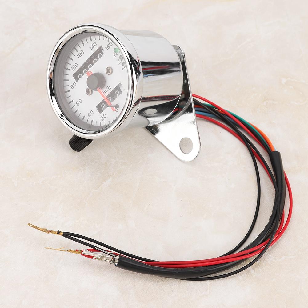 Motorcycle Meter Speedometer Odometer Gauge Turn Signal Headlight Indicator Vintage Steel 12V