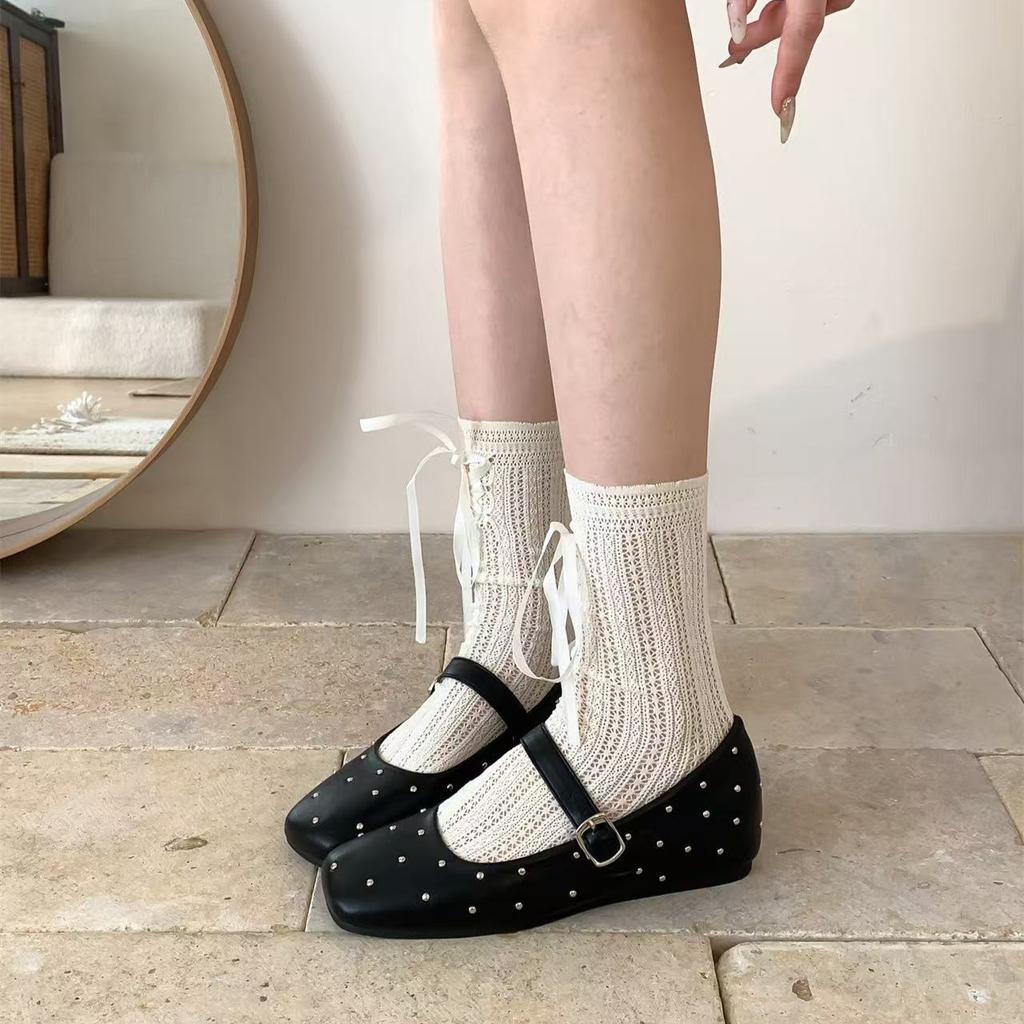 Damen Schuhe mit innerer Erhöhung, eckiger Zehenbereich, Mund-Einzelschuh mit weicher Lederschnalle, Mary Jane Schuhe, Ballerinas Damen