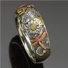 Hot Sale Accessories Vintage Engraved Dragonfly Flower Ring Fashion Ring Geometric Elements Fashion Commuter