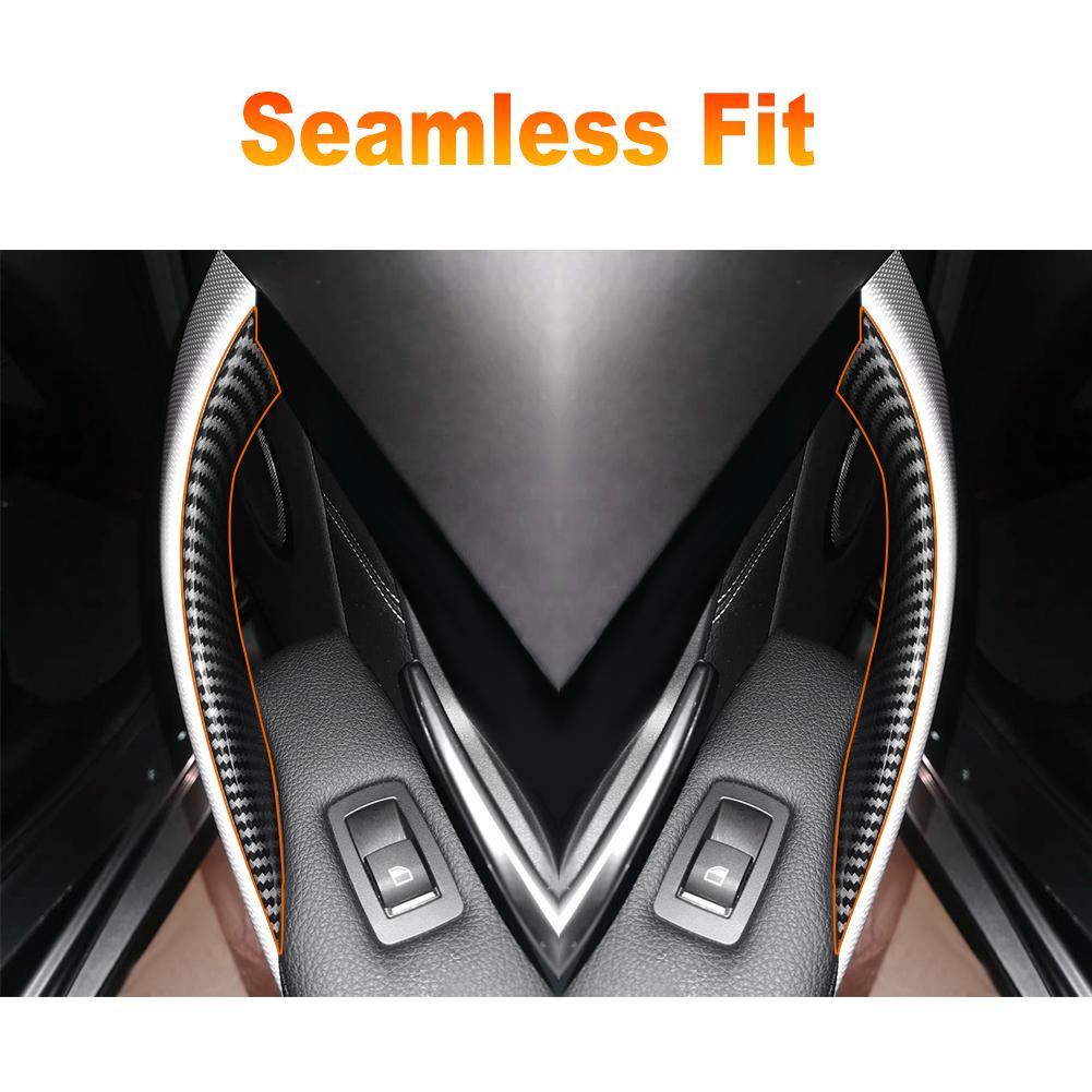 2PCS Car Interior Door Handle Cover For BMW 3 4 Series F30 F31 F32 F33 F36 Carbon Interior Door Armrest Handle Cover For BMW