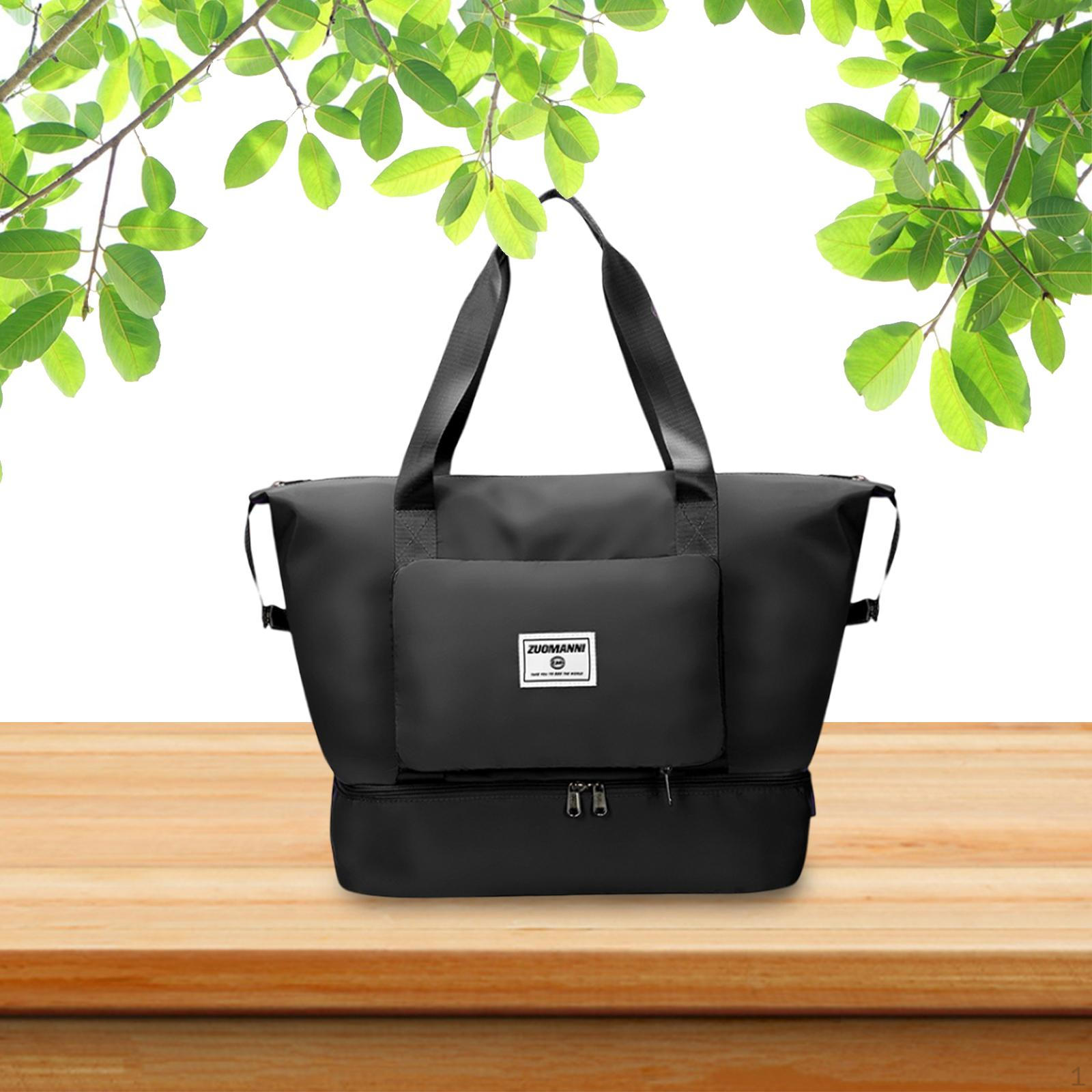 Складные спортивные сумки-баулы для спортзала, водостойкие, для выходных, прочные сумки-тоут, дорожные сумки-даффл Black