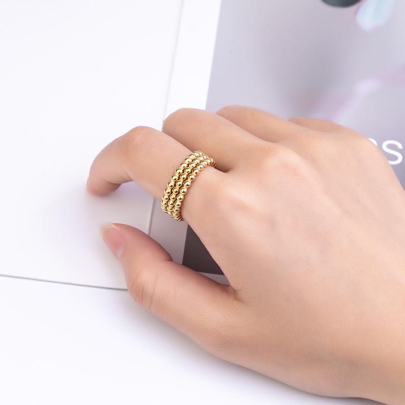 Cute Three in one Bead Chain Shape Ring Stainless Steel High Quality Jewelry Gift Ring For Women And Girls Drop Shipping