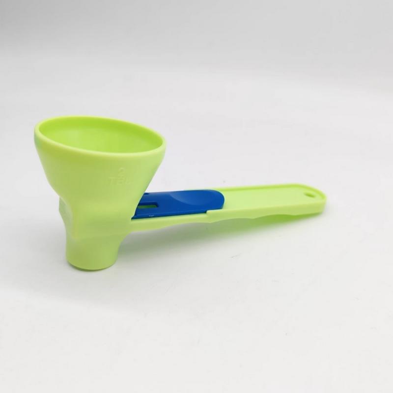 2Pcs Falling Coffee Scoop Funnel Plastic Reusable Sliding Scoop Funnel 2 In 1 Sliding Design Protein Powder Scoop Kitchen Gadget