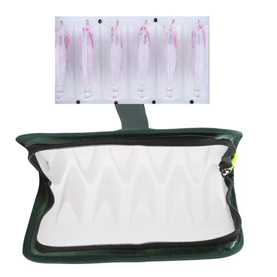 Fishing Lure Storage Bag, Waterproof Squid Jig Hook Organizer Zipper Bag, Foldable Fishing Tackle Hard Bait Protective