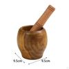 Wood Mortar with Pestle Decorative Kitchen Gadget Crusher Manual for Spices
