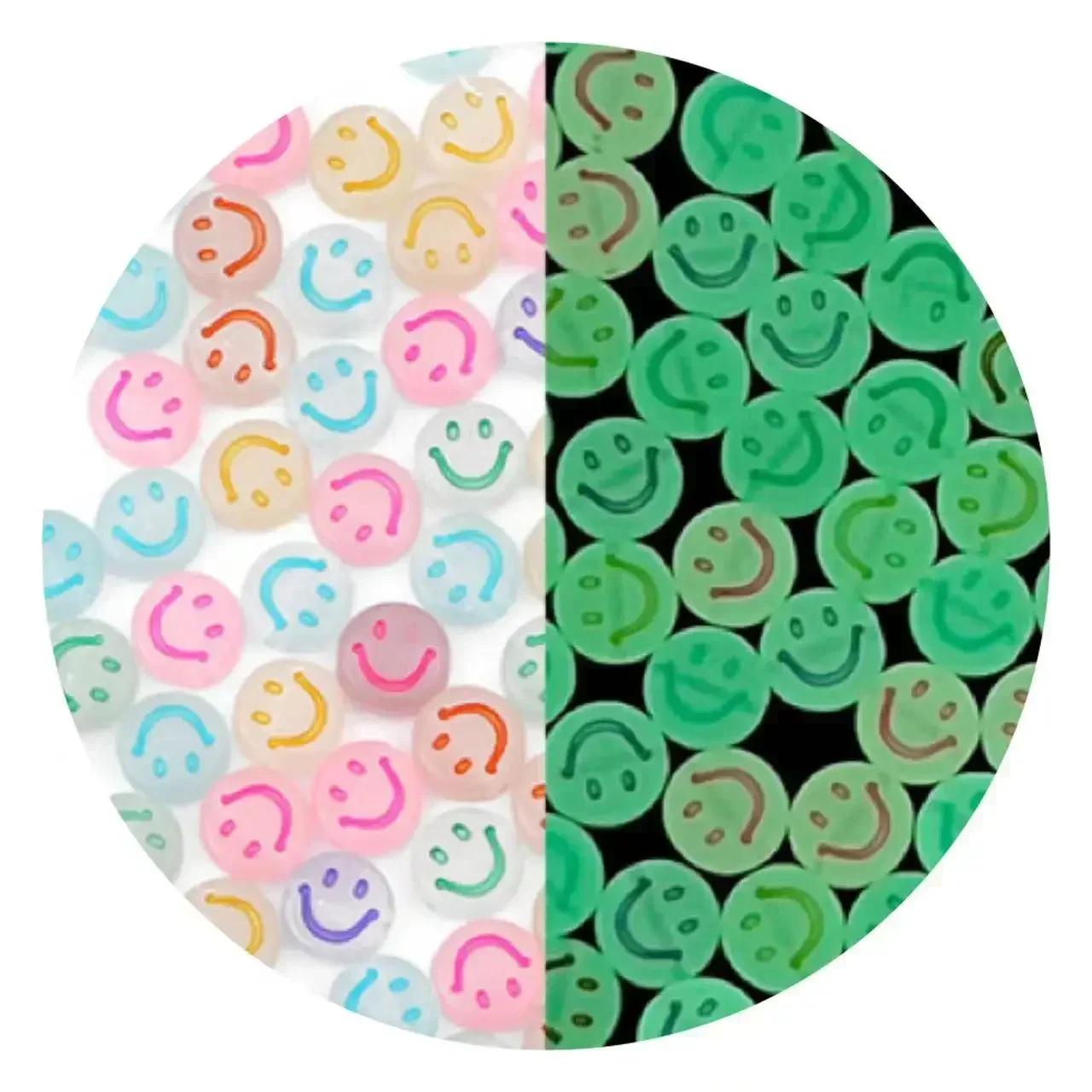 

100-500pcs Acrylic Luminous Letter Beads Glow in the night Spacer Love Bead Handmade for Jewelry Making DIY Bracelet Accessories 100PCS