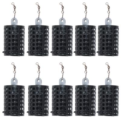 10Pcs Round Fishing Tackle Feeders Cage Iron Fishing Lure Cage Basket Trap Lure Holder Fishing Baits Cage Feeders