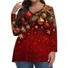 Women's Fashionable Casual Long Sleeved Plus Size  Print Top Plus Size Floral Print Top