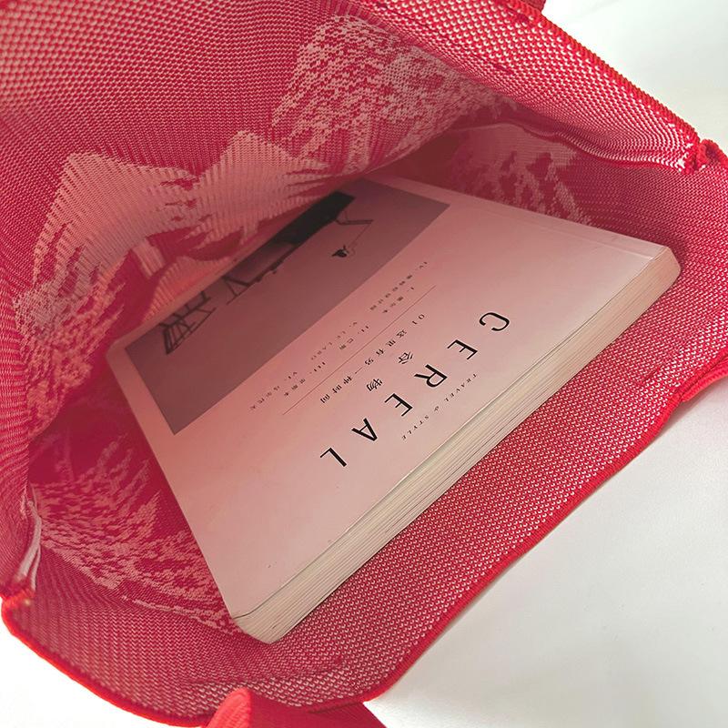 Weihnachtsbaum Gestrickte Große Kapazität Handtasche Weibliche Mode Hundert Wald Liebhaber Straße Kreative Hohe Aussehen Ebene Schulter Tasche