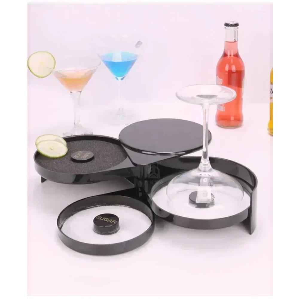 Salt Sticking Device Bartender seasoning three-layer plastic salt edge bar seasoning box sugar edge box Margarita cocktail box