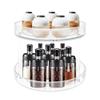 360° Rotating Spice Organizer 2 Tier Transparent Lazy Susan for Kitchen Counter Makeup Shelf Space Saving Turntable