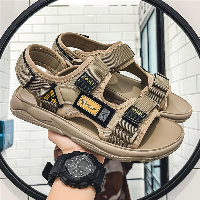 

Сандалі чоловічі літні нові універсальні повсякденні сандалі чоловіче взуття для водіння на вулиці нековзні зносостійкі спортивні пляжні туфлі 44 пісочний