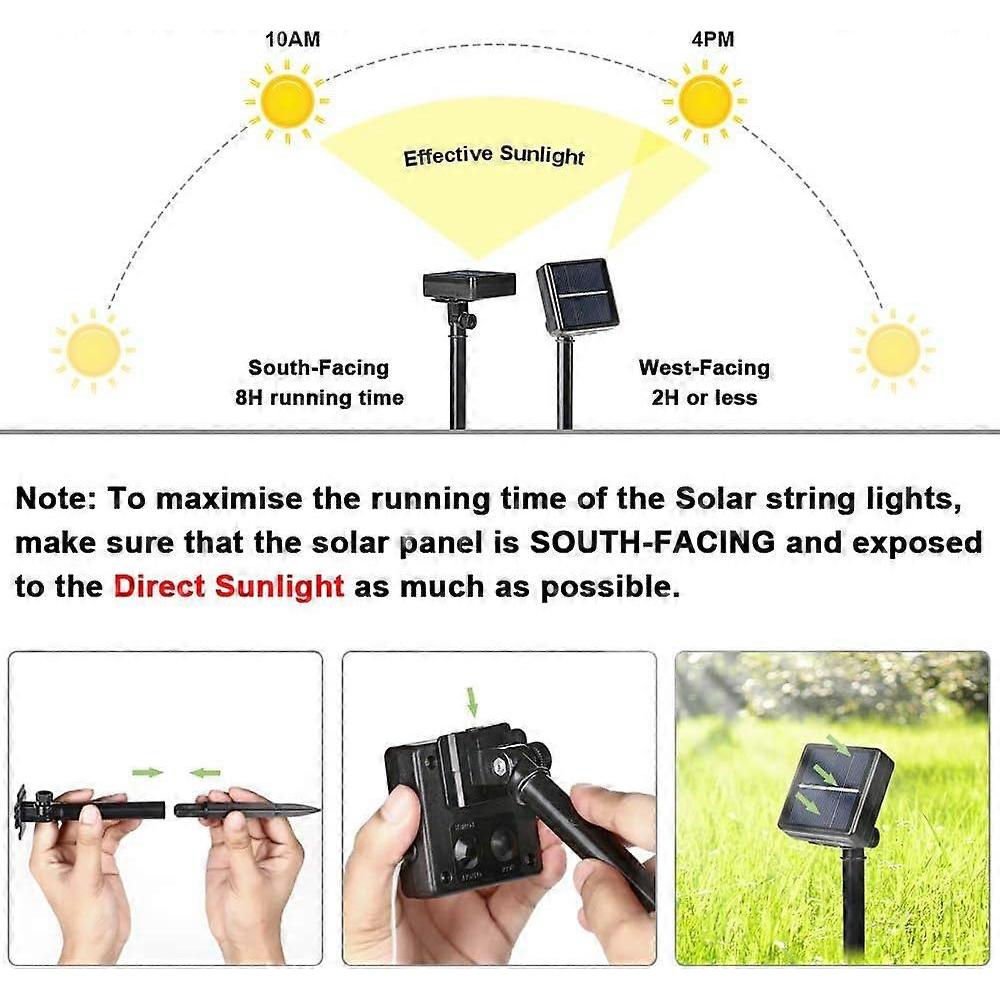 2 Pack Solar String Lights, Total 144FT 400 LED Outdoor Solar Fairy Lights,  Waterproof Mini LED Solar String Lights,Warm White