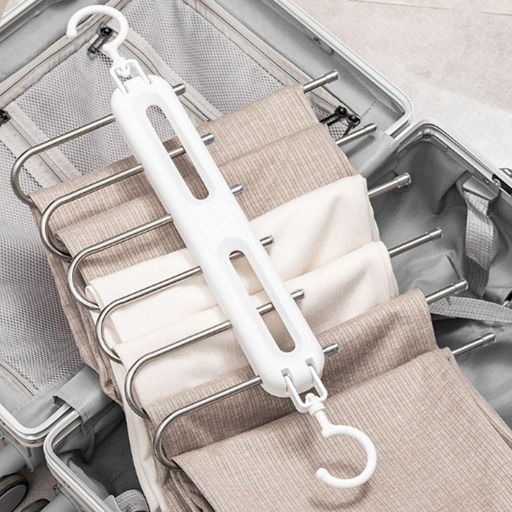 Durable Clothes Rack Organizer Multi Layer Clothes Drying Rack Folding Pants Hangers  Home Use