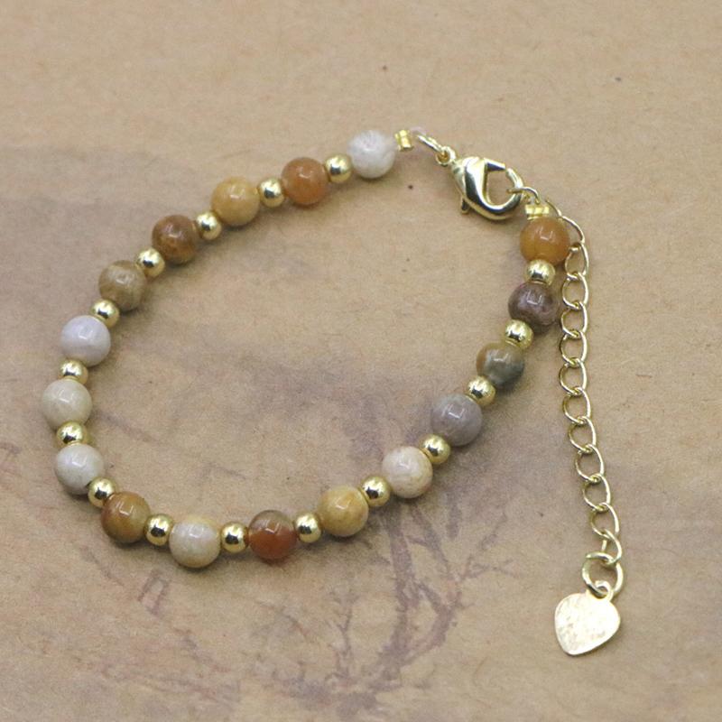 Lovely Natural Stone Beaded Bracelet For Women Girls Simple Personality Adjustable Bracelet Jewelry Accessories Gifts