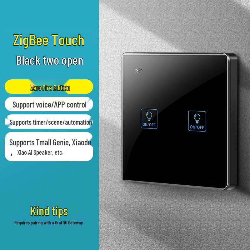 Zhengshang C4 ZigBee Graffiti Smart Switch, EU Standard, Voice-Activated, Compatible with Alexa & Google.
