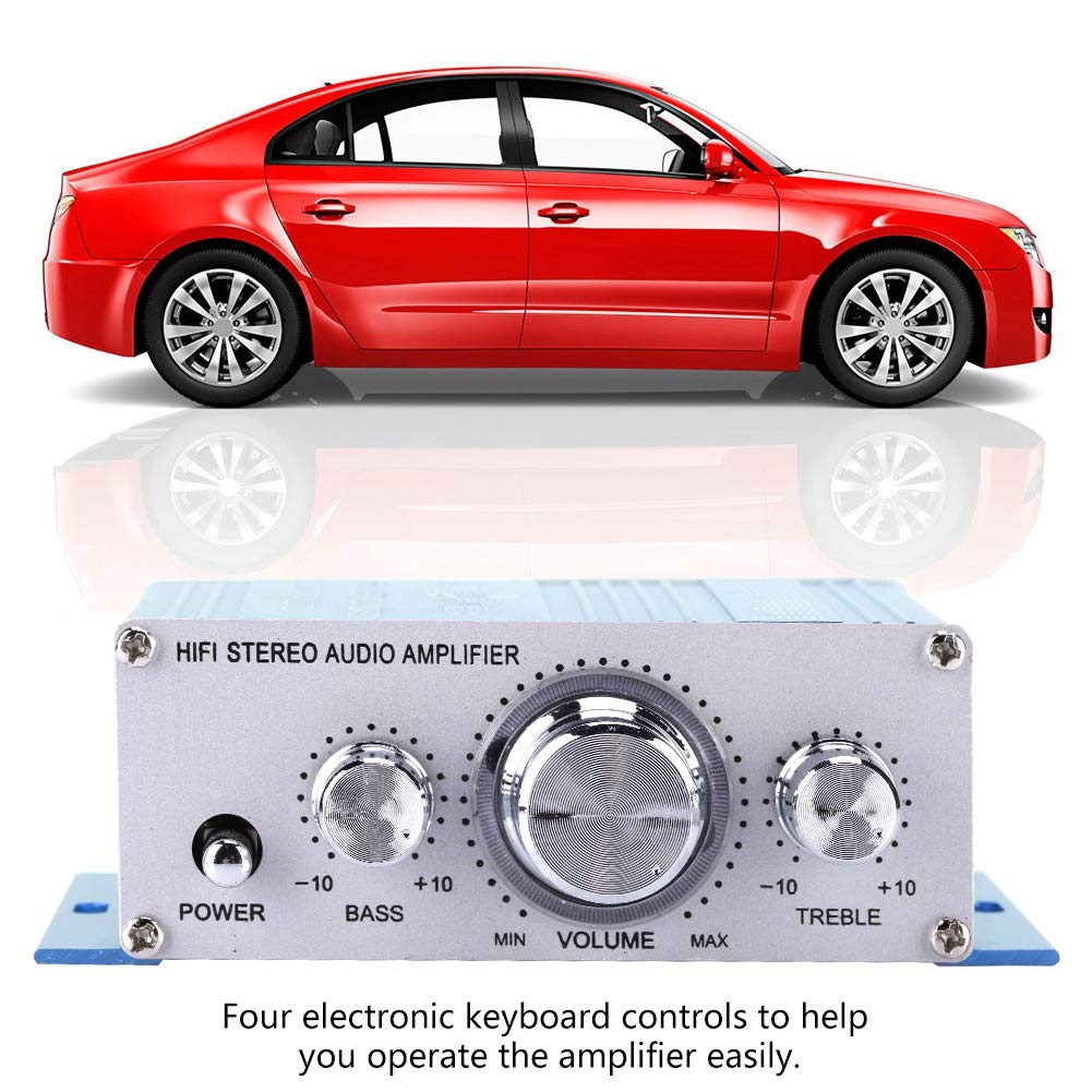 Car Auto Amplifier Power Amplifier Mini Digital Audio Amplifier Treble Bass Volume Control CD
