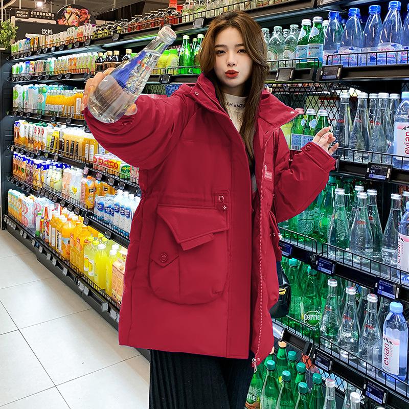 2025 New Down Cotton Jacket Women's Mid-length Plus-size Korean Loose Cotton Jacket Fashionable Slimming Thickened Padded Jacket Jacket