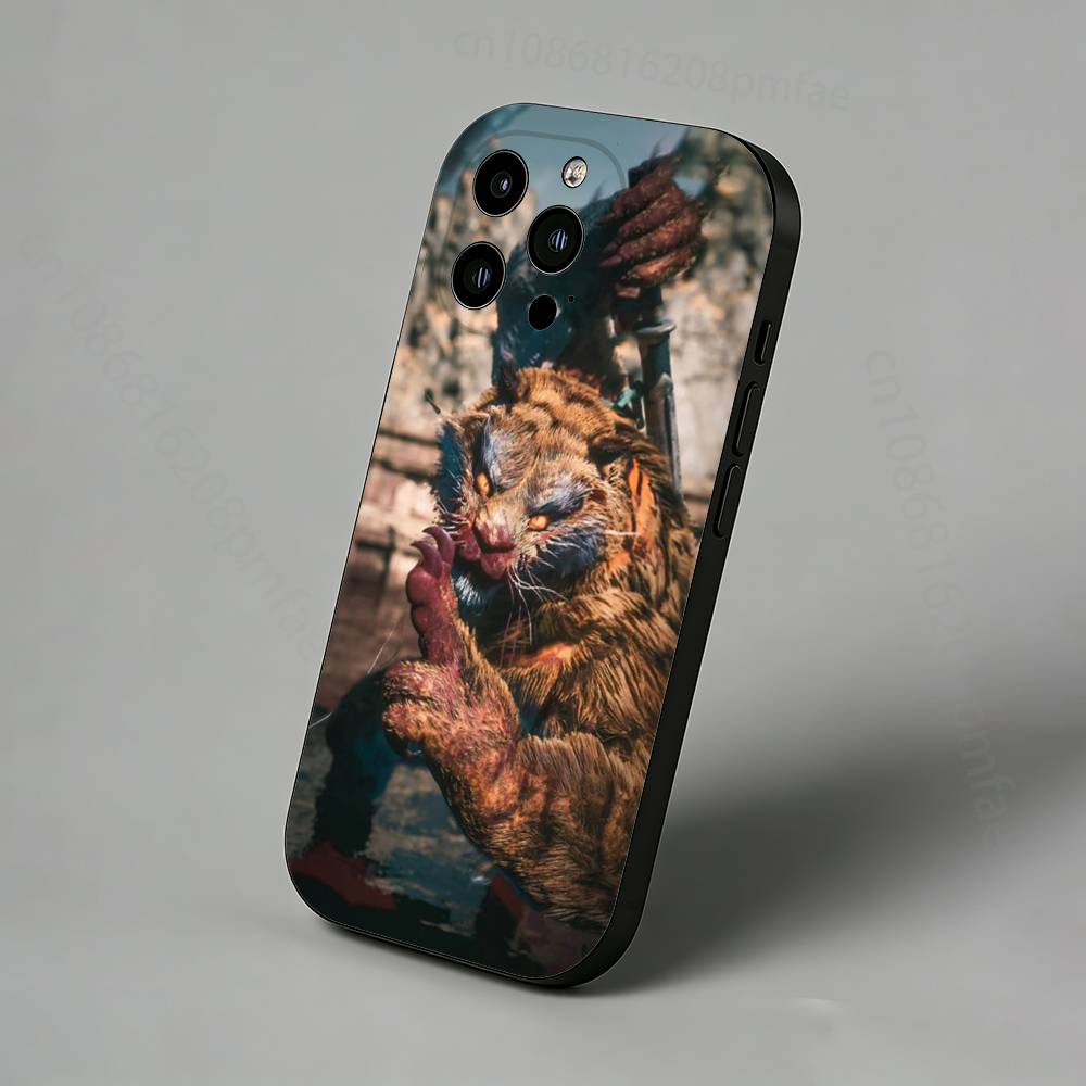 B-Black Myth Wukong Phone Case for iPhone 17 Air 16 Pro Max 16e 15 Plus 14 13 Mini 12 11  Back Cover