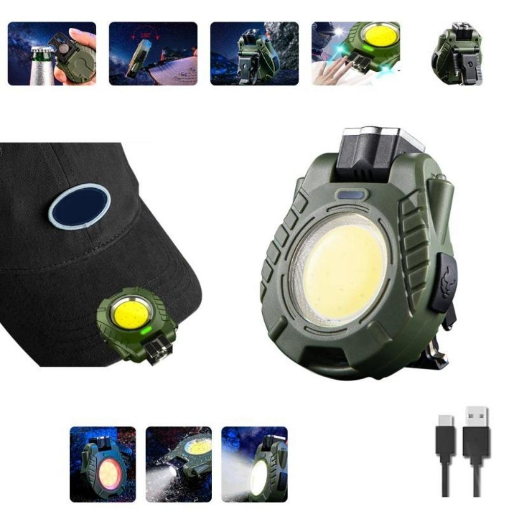 Mini LED Work Light Portable Pocket Flashlight Keychains USB Rechargeable For Outdoor Camping Small Corkscrew