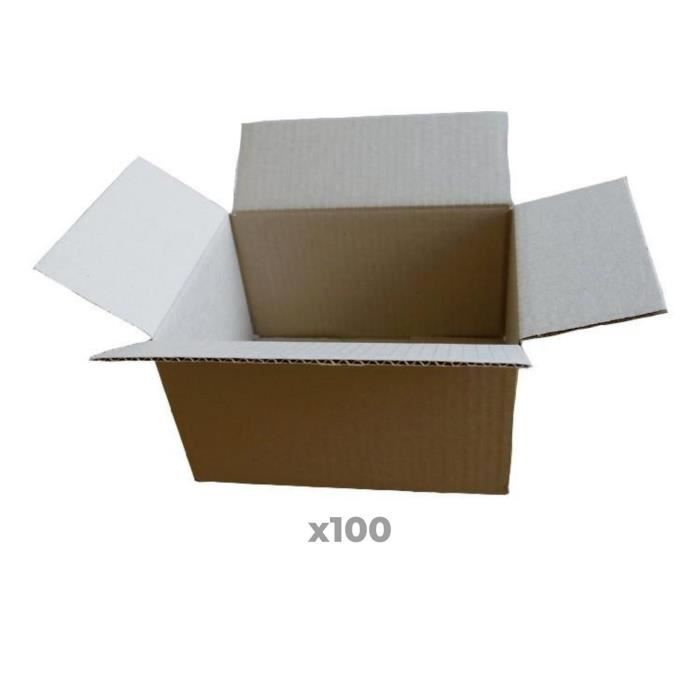 Carton d'emballage - Marron - 16 x 12 x 11 cm - Lot de 100