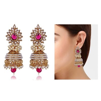 White Pearl Stylish Fancy Traditional Jhumki For Women