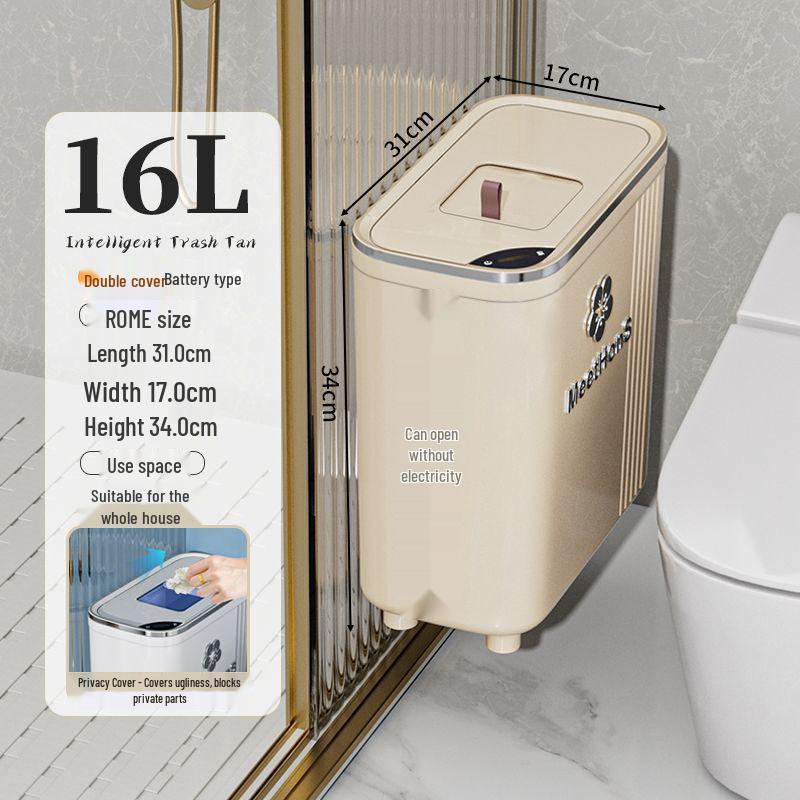 Large Smart Sensor Trash Can with Lid for Kitchen, Living Room, Office, and Bathroom - High-Leg Design & Large Capacity
