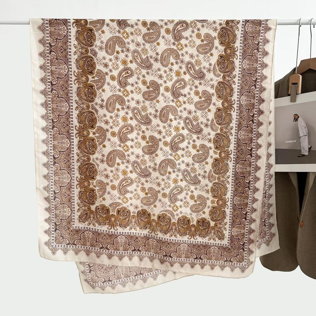 Korean Version Spring and Summer New Cotton and Linen Yarn Thin Silky Shawl Travel Sun Protection Beach Towel Women's Scarf Silk Scarf