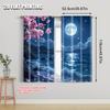 Set Of 2 Flat Printing Curtain Sakura Moon Versatile Durable Polyester Without Electricity Summer Party Decorations Carnival