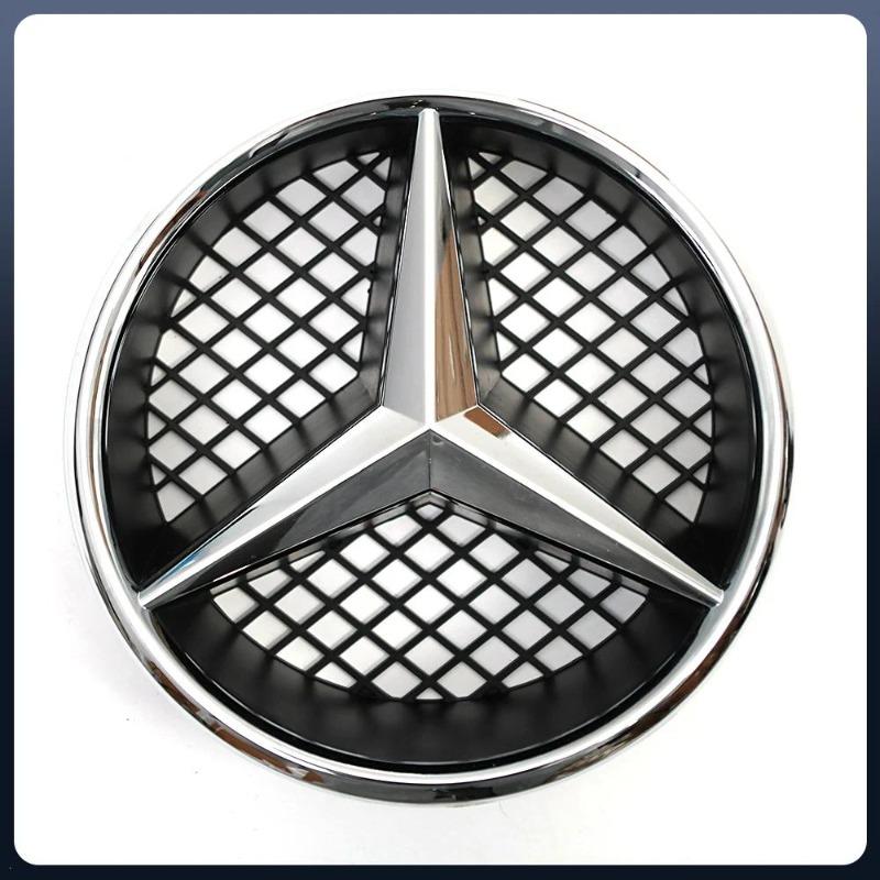 Pro Mercedes Benz třídy B, C, GLK 2008-2014Chromová stříbrná a leskle černá Přední mřížka ve stylu OE Hvězda Znak Chromové logo Značka