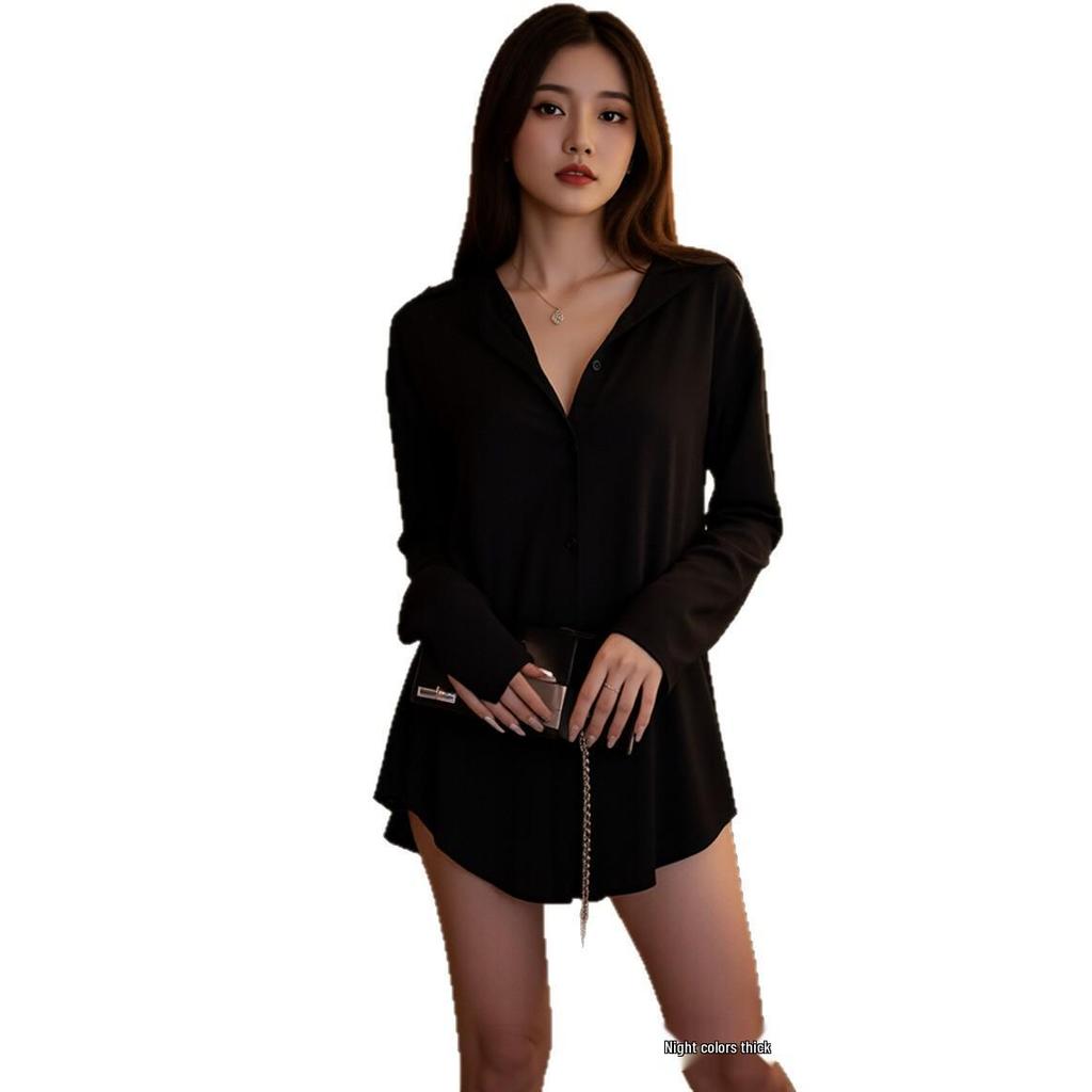 Sexy rückenfreies Chiffon-Nachthemd - Schnellverschluss, durchsichtige Versuchung