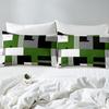 Feelyou Geometrisches Bettwäsche-Set Queen-Size Grün Schwarz Grau Bettbezug-Set für Jungen Mädchen Teenager Rechteck Quadrat Bettbezug Modern Abstrakt