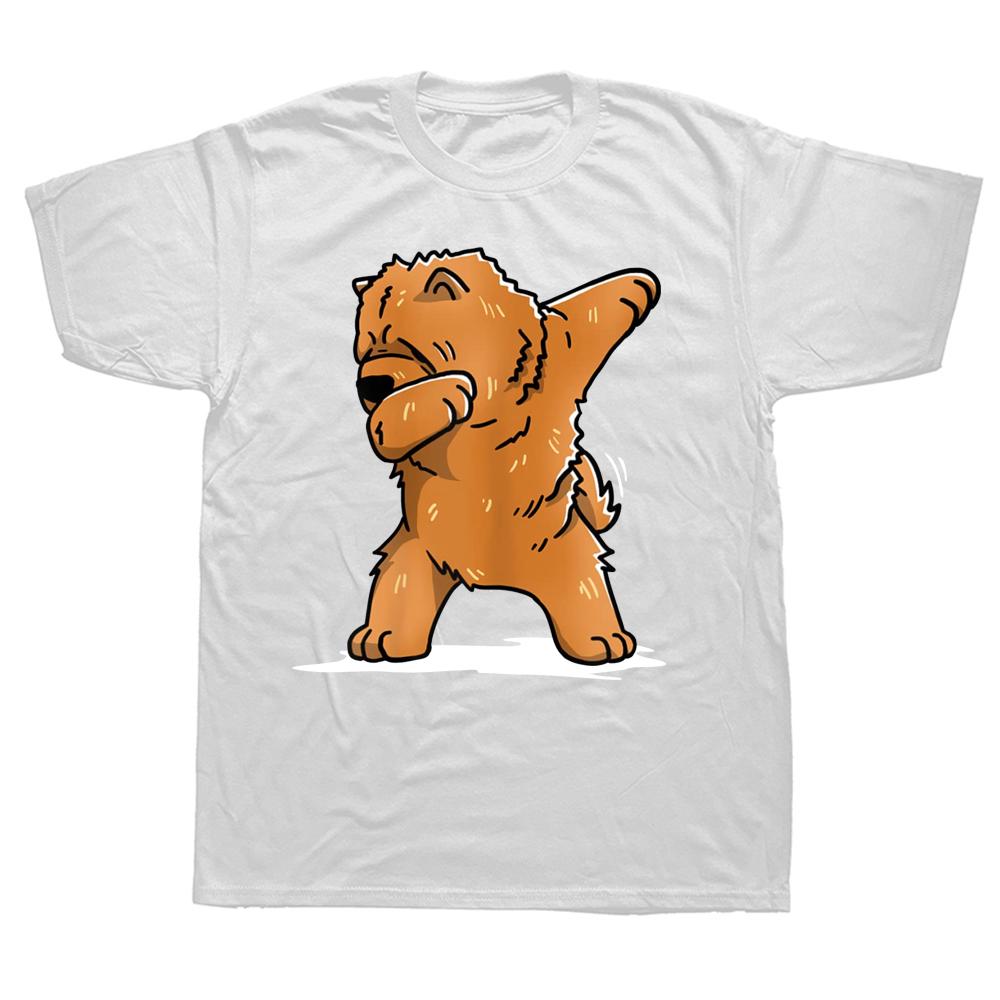 Dabbing Chow Chow Dab Dance Dog T Shirts Graphic Cotton Streetwear Short Sleeve Birthday Gifts Vintage Style Tshirt UnisexF