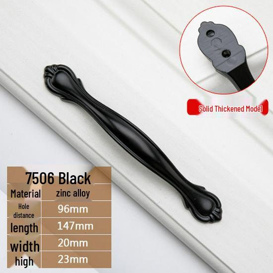 Modern European Black Handle for Cabinets and Wardrobes