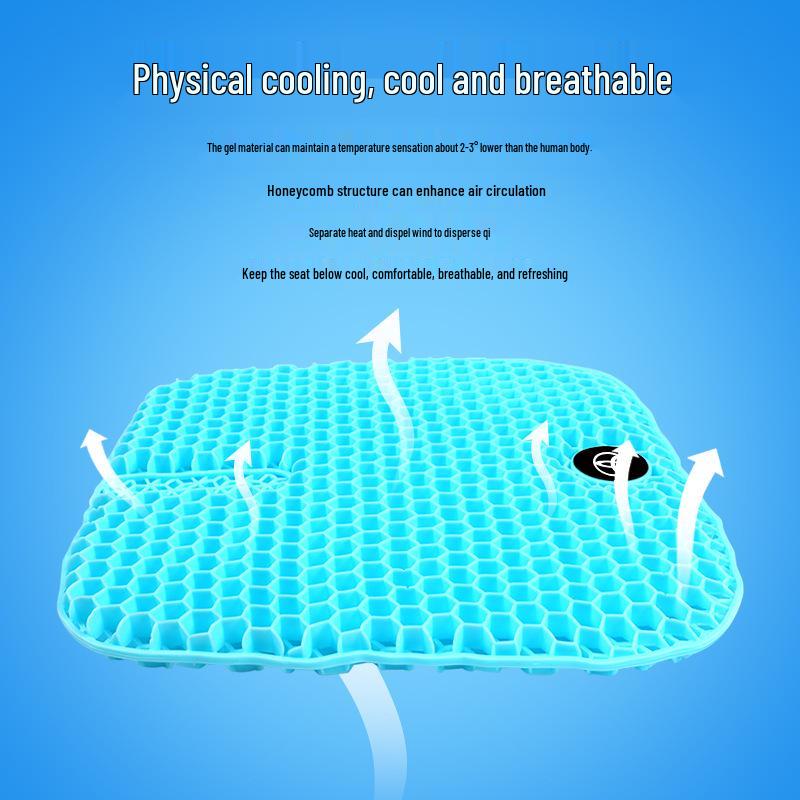 Niedlicher wabenförmiger Gel-Sitzkissenbezug, kompatibel mit Toyota, universell, atmungsaktiv, TPE-Polster für langes Sitzen.