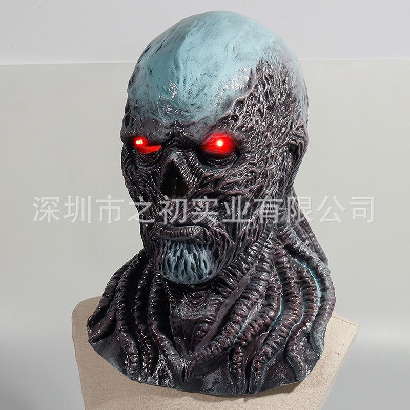Stranger things4vecna Vikna Latex Gloeiend Mask Hoofddeksel Halloween Horrorfeest Attributen
