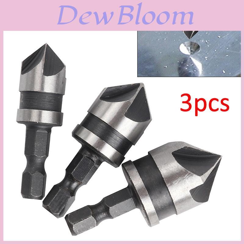 Precision Engineered 3pcs Hex Countersink Boring Bore Quick Change Drill Bit Tool Set For Wood And Metal