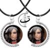 Neue Halskette Tokio Hotel Retro Rockband Pop Bill Kaulitz Band Glas Doppelseitig Drehbar Anhänger Halskette Schmuck Anhänger Fans