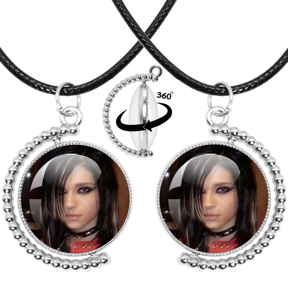 Neue Halskette Tokio Hotel Retro Rockband Pop Bill Kaulitz Band Glas Doppelseitig Drehbar Anhänger Halskette Schmuck Anhänger Fans